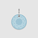 Médaille personnalisée acrylique coloré gravée 24 mm "Donut" bleu clair