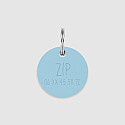 Médaille personnalisée acrylique coloré gravée 24 mm "Agrume" bleu clair