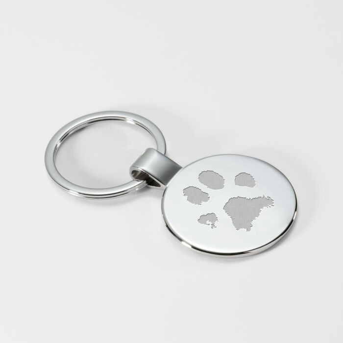 Porte-clés personnalisé gravé acier médaille ronde 37 mm