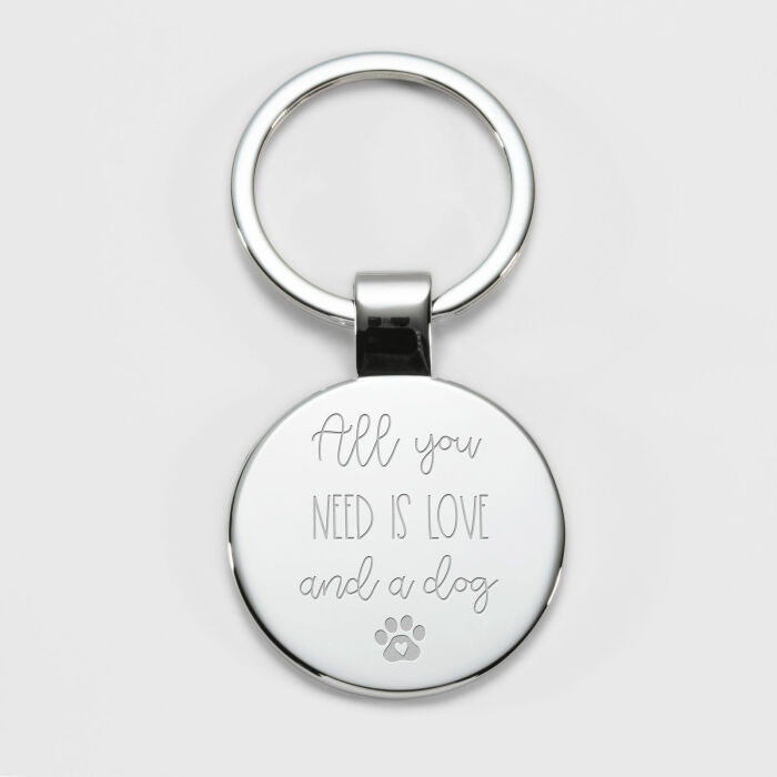 Porte-clés personnalisé gravé acier médaille ronde 37 mm