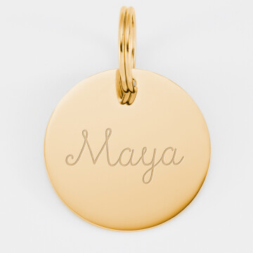 Médaille personnalisée métal doré gravé 33 mm - nom