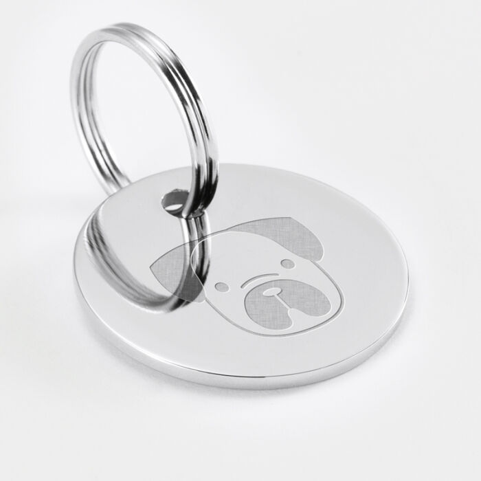 Médaille personnalisée métal argenté gravé 33 mm - illustration