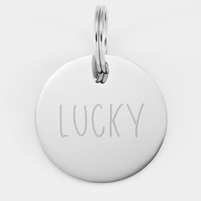 Médaille personnalisée métal argenté gravé 33 mm - nom