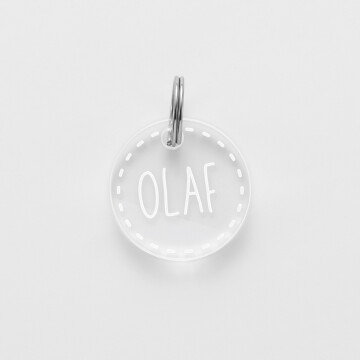 Médaille personnalisée acrylique gravée 20 mm - nom Médaille personnalisée acrylique gravée 20 mm - nom