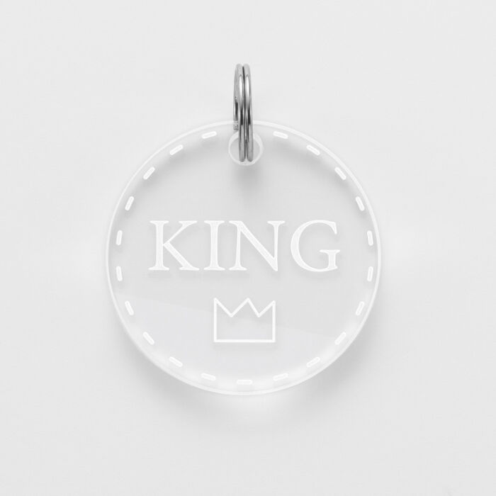 Médaille personnalisée acrylique gravée 28 mm - nom + pictogramme