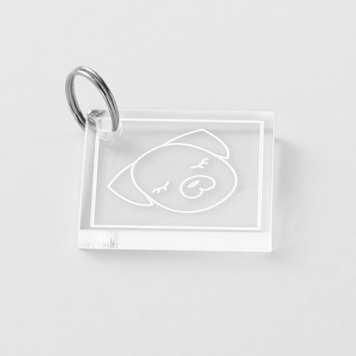 Médaille personnalisée acrylique gravée losange 35x35 mm - illustration