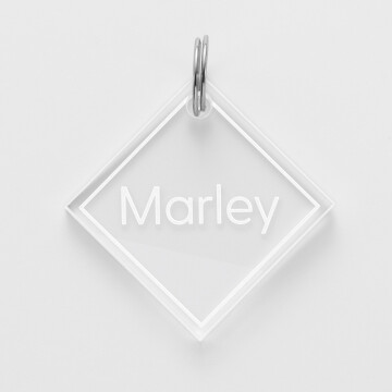 Médaille personnalisée acrylique gravée losange 35x35 mm - nom