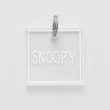 Médaille personnalisée acrylique gravée carré 27x27 mm - nom