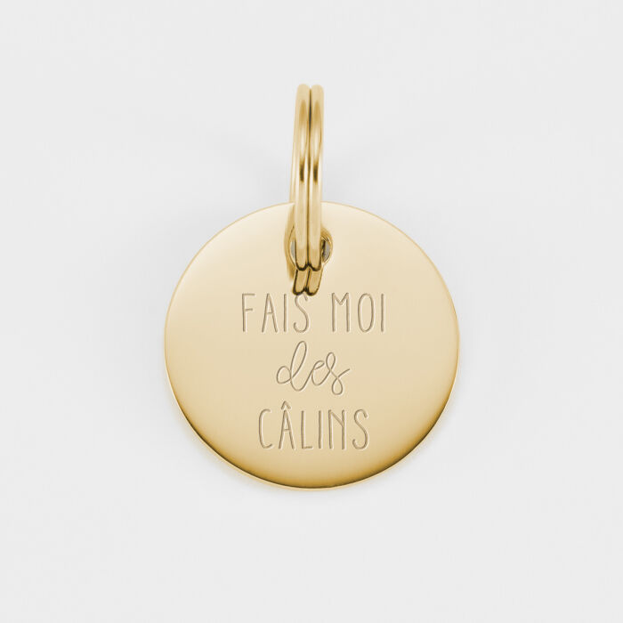 Médaille personnalisée métal doré gravé 22 mm - illustration calins
