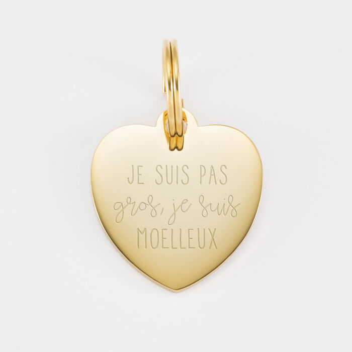 Médaille personnalisée métal doré gravé cœur 23x26 mm - illustration 2