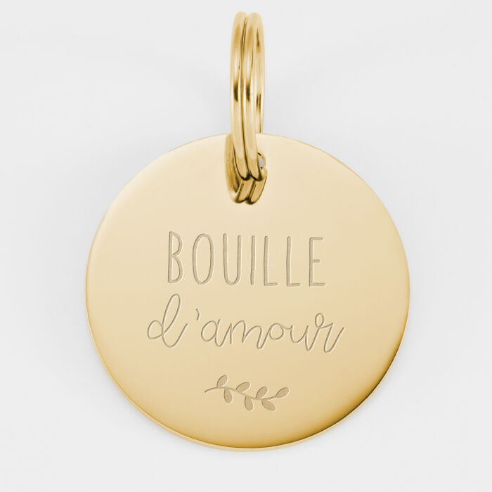 Médaille personnalisée métal doré gravé 33 mm - citation bouille
