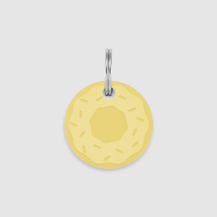 Médaille personnalisée acrylique coloré gravée 24 mm "Donut" jaune