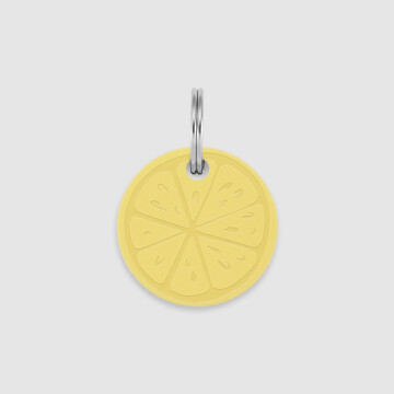 Médaille personnalisée acrylique coloré gravée 24 mm "Agrume" jaune Médaille personnalisée acrylique coloré gravée 24 mm "Agrume" jaune