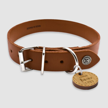 Collier cuir réglable chien 2,2x47cm