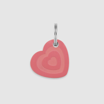 Médaille personnalisée acrylique coloré gravée cœur 24x26 mm