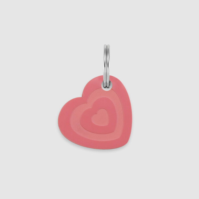 Médaille personnalisée acrylique coloré gravée cœur 24x26 mm