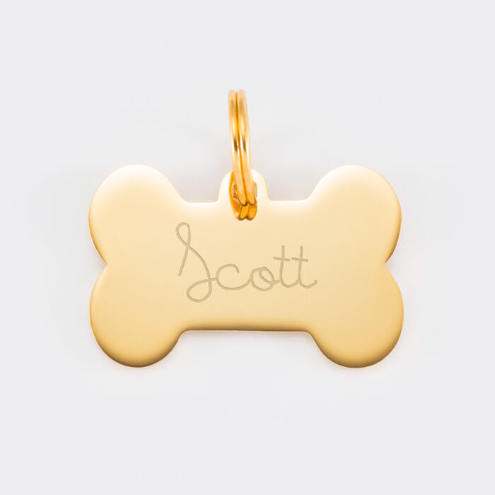 Médaille personnalisée acier dorégravé os 36x25 mm - prénom