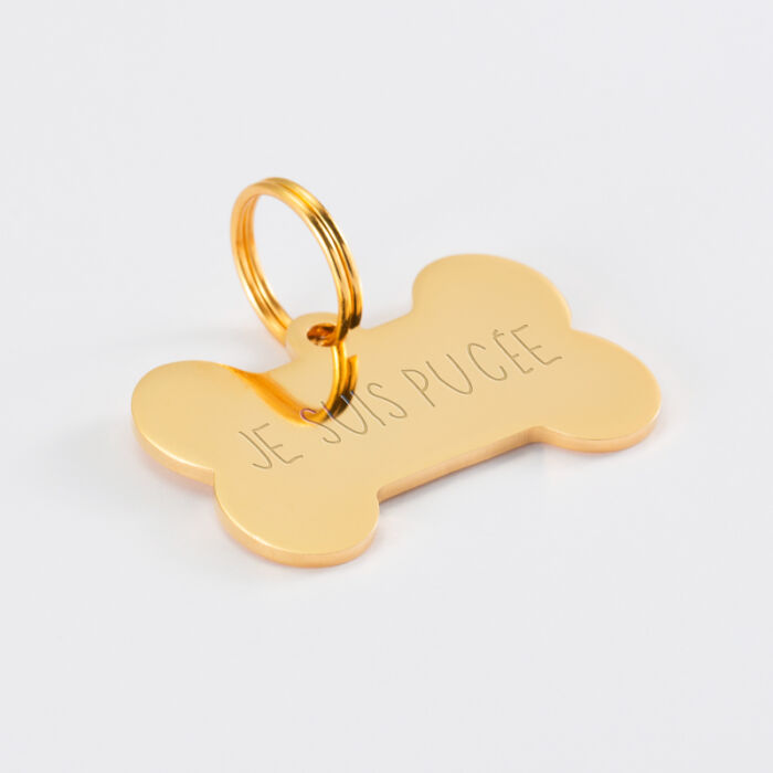 Médaille personnalisée acier dorégravé os 36x25 mm - texte