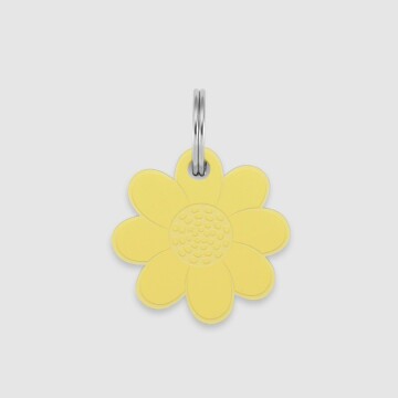 Médaille personnalisée acrylique coloré gravée 27 mm "Fleur" jaune