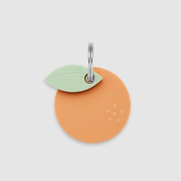 Médaille personnalisée acrylique coloré gravée 26 mm "orange" - face