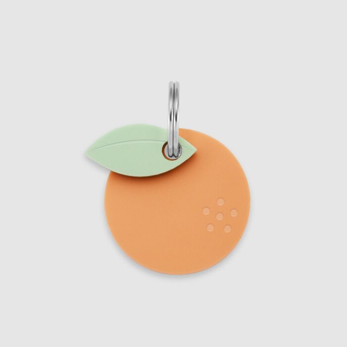 Médaille personnalisée acrylique coloré gravée 26 mm "orange" - face