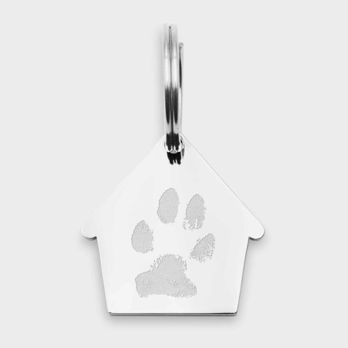 Médaille personnalisée acier argenté gravée maison 29x30 mm - empreinte