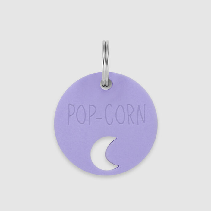 Duo de médaille personnalisée ajourée et bracelet acrylique colorée "lune"