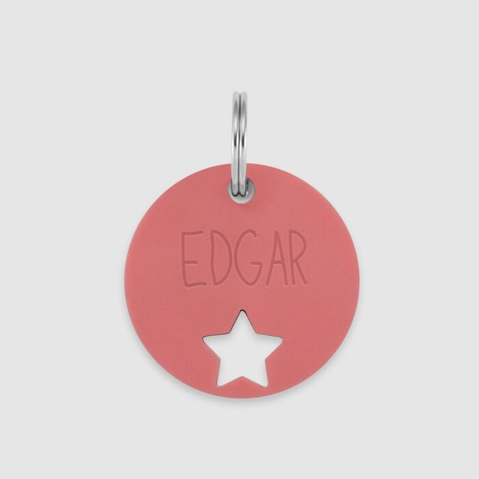 Duo de médaille personnalisée ajourée et bracelet acrylique colorée "étoile"