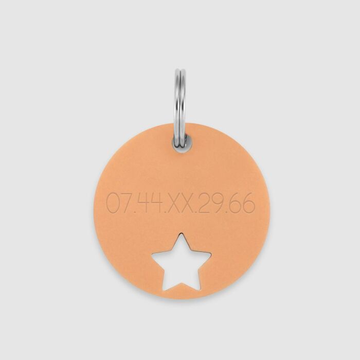 Duo de médaille personnalisée ajourée et bracelet acrylique colorée "étoile"