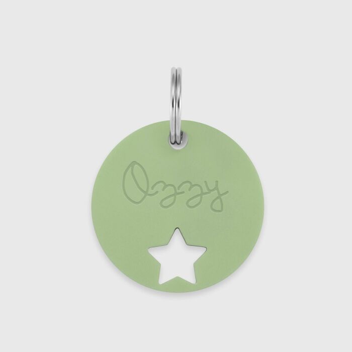 Duo de médaille personnalisée ajourée et bracelet acrylique colorée "étoile"