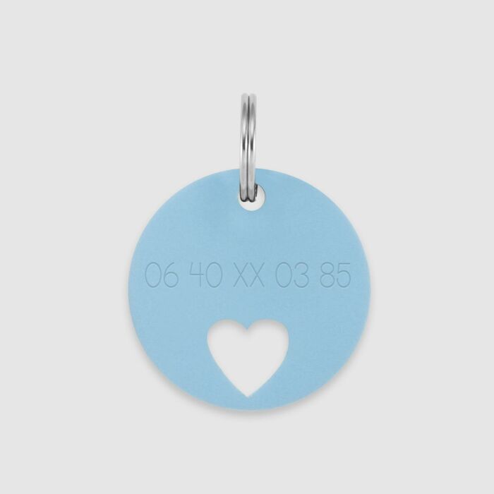 Duo de médaille personnalisée ajourée et bracelet acrylique colorée "coeur"