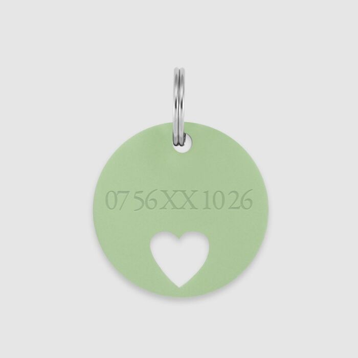 Duo de médaille personnalisée ajourée et bracelet acrylique colorée "coeur"