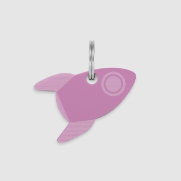 Médaille personnalisée acrylique coloré gravée ?x? mm "fusée"