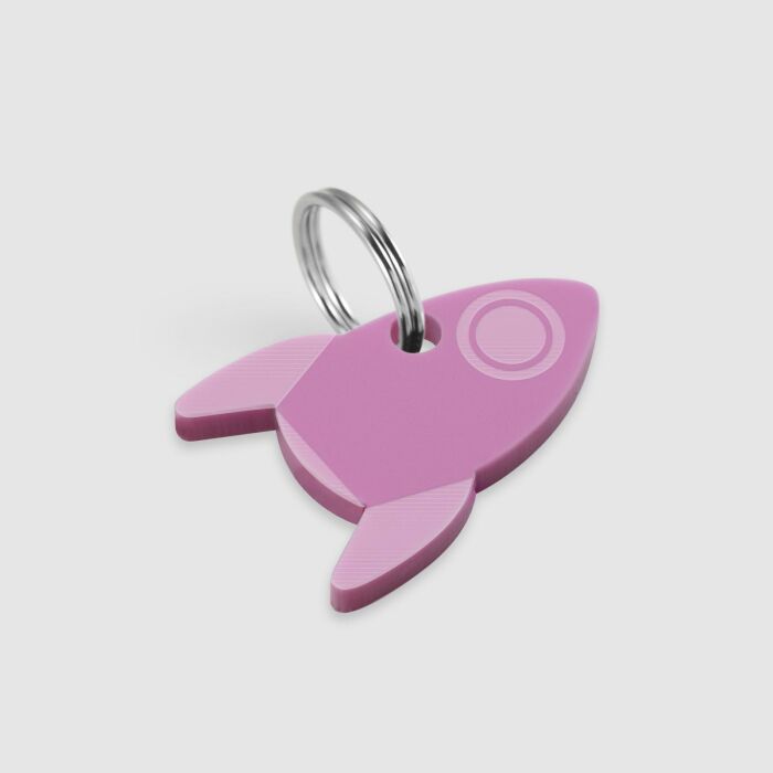 Médaille personnalisée acrylique coloré gravée ?x? mm "fusée"