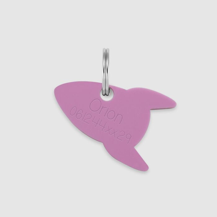 Médaille personnalisée acrylique coloré gravée ?x? mm "fusée"