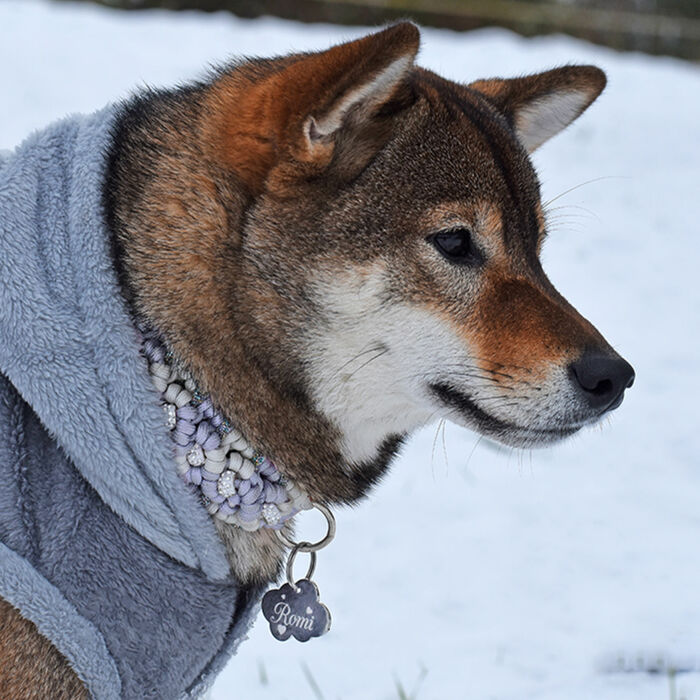Médaille personnalisée acier argenté gravée nuage 36x25 mm