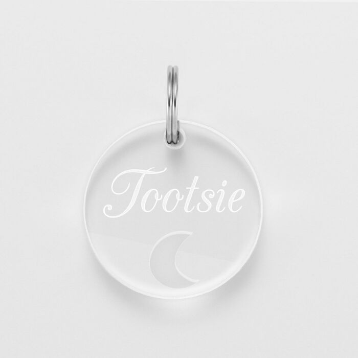 Duo de médaille personnalisée ajourée et bracelet acrylique "lune"