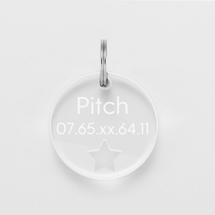 Duo de médaille personnalisée ajourée et bracelet acrylique "étoile"