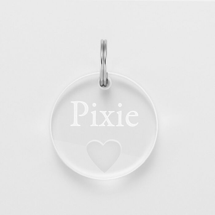 Duo de médaille personnalisée ajourée et bracelet acrylique "cœur"