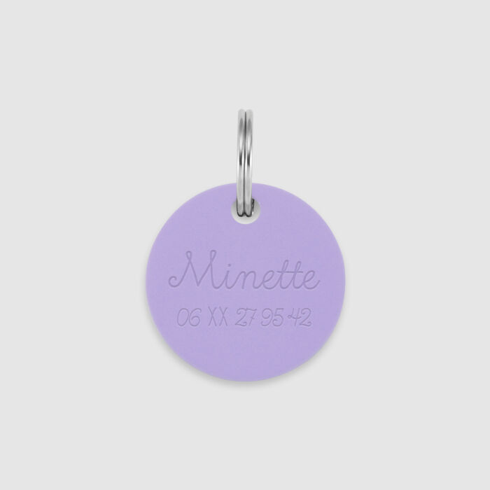 Médaille chat gravée acrylique coloré agrume 24 mm