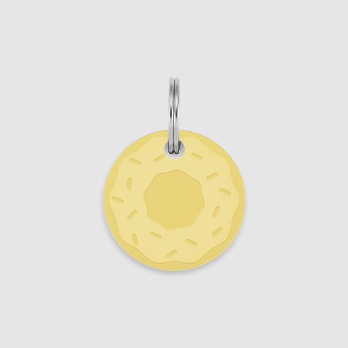 Médaille chat gravée acrylique coloré donut 24 mm