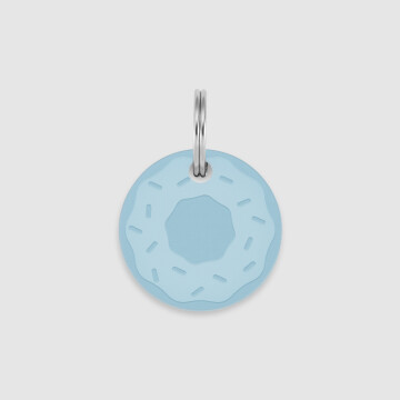 Médaille chat gravée acrylique coloré donut 24 mm