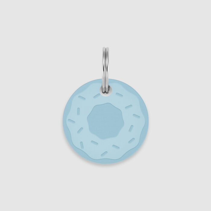 Médaille chat gravée acrylique coloré donut 24 mm