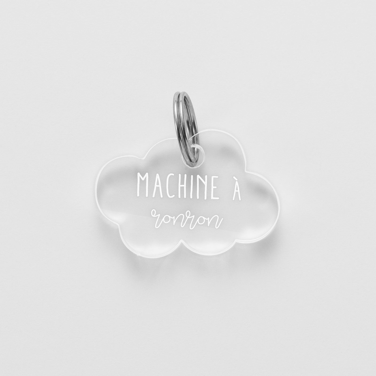 Médaille chien gravée acrylique nuage - Taille S (25x18 mm)
