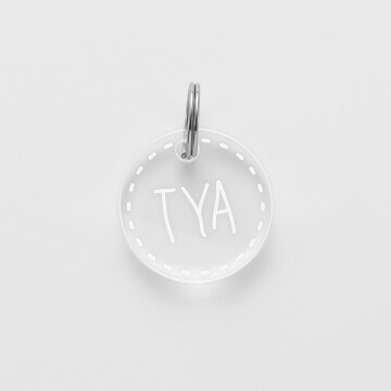 Médaille chat gravée acrylique ronde 20 mm