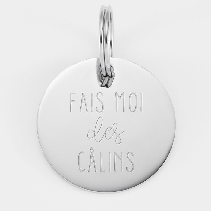 Médaille personnalisée acier argenté gravé 33 mm