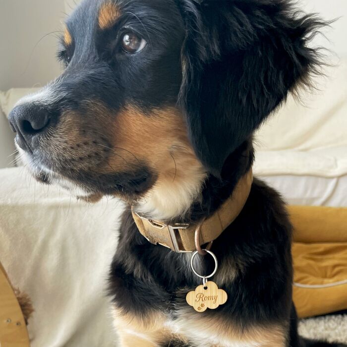 Médaille personnalisée bois gravée nuage 35x26 mm