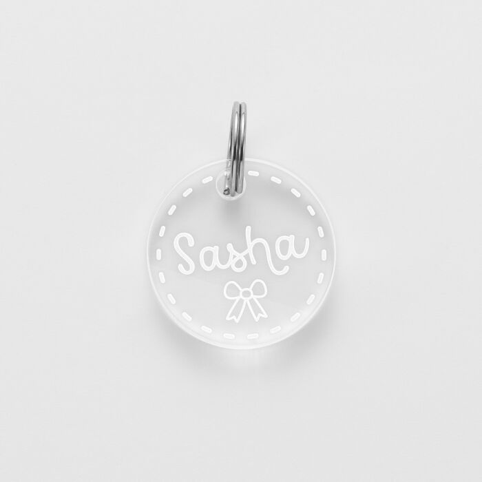 Médaille chien gravée acrylique ronde 20 mm