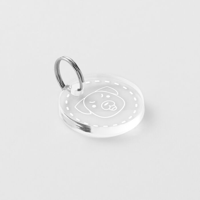 Médaille chien gravée acrylique ronde 20 mm