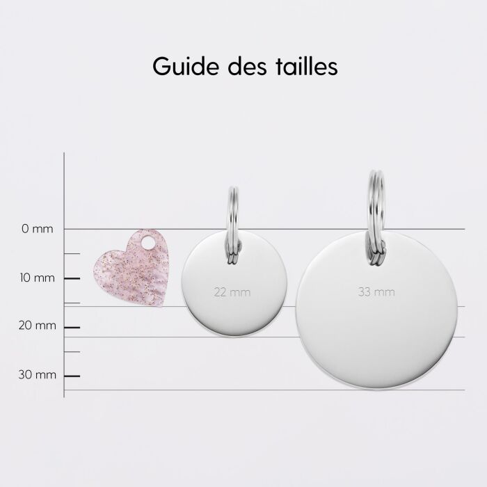 Breloque chien acrylique pastel pailleté coeur 16 mm